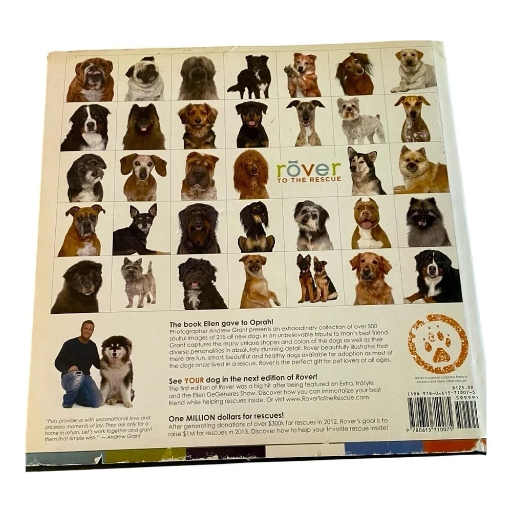 Book, Rover Bow Wow Edition, Andrew Grant, 500 pages, Full-Color Photos of Dogs.